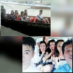 พาหนุ่มสาวจีนมุ่งสู่ตลาดน้ำดำเนินดูรถไฟแล้วกลับโรงแรมอย่างมีความสุข